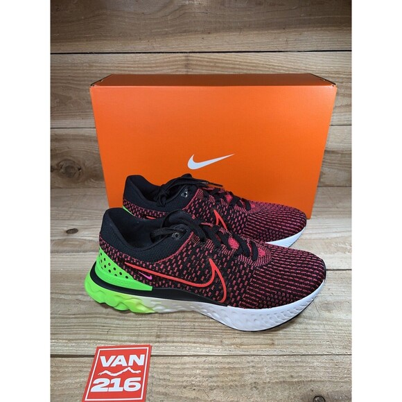 NEW SZ 11-13: Nike React Infinity Run Flyknit 3 'Black Siren Red' Running Shoes - Picture 3 of 8